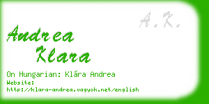 andrea klara business card