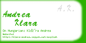 andrea klara business card